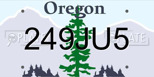 249JU5 Oregon License Plate