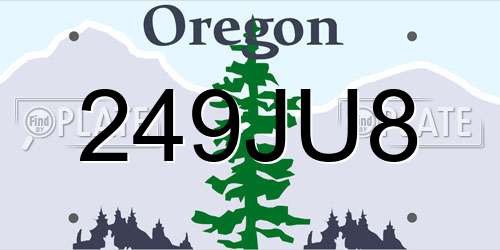 249JU8 Oregon License Plate