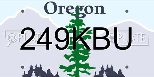 249KBU Oregon License Plate