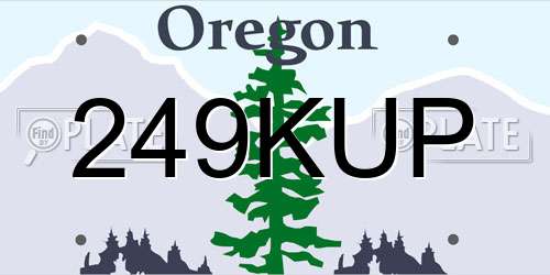 249KUP Oregon License Plate