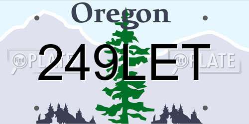 249LET Oregon License Plate