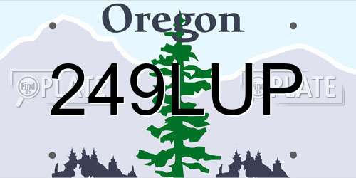 249LUP Oregon License Plate