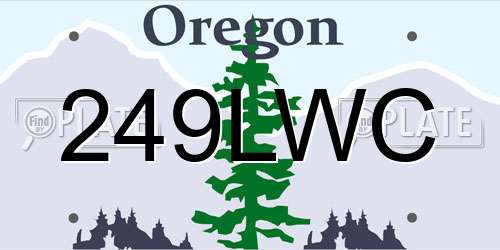 249LWC Oregon License Plate