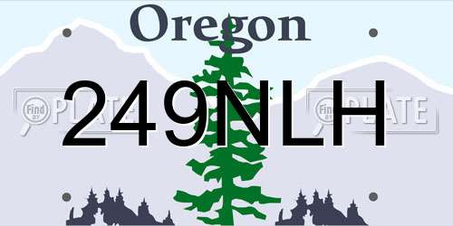 249NLH Oregon License Plate