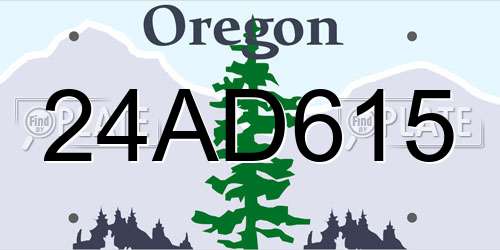24AD615 Oregon License Plate