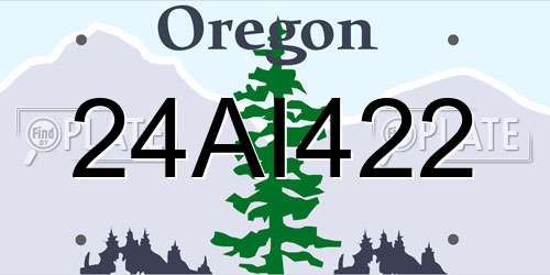 24AI422 Oregon License Plate