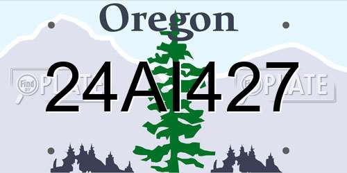 24AI427 Oregon License Plate