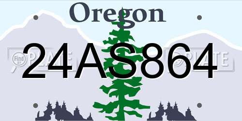24AS864 Oregon License Plate
