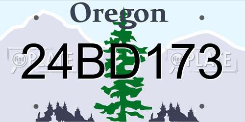 24BD173 Oregon License Plate