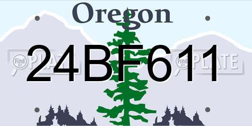 24BF611 Oregon License Plate