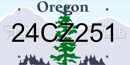 24CZ251 Oregon License Plate