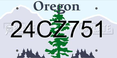 24CZ751 Oregon License Plate