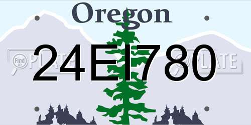 24EI780 Oregon License Plate