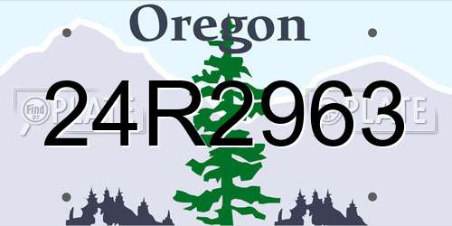 24R2963 Oregon License Plate