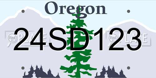 24SD123 Oregon License Plate