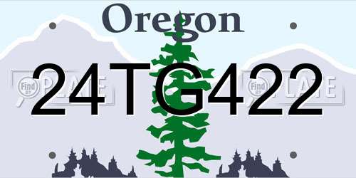 24TG422 Oregon License Plate