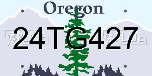 24TG427 Oregon License Plate