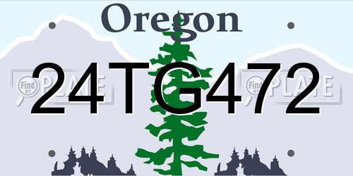 24TG472 Oregon License Plate