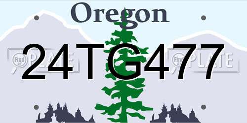 24TG477 Oregon License Plate