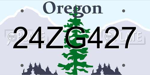 24ZG427 Oregon License Plate