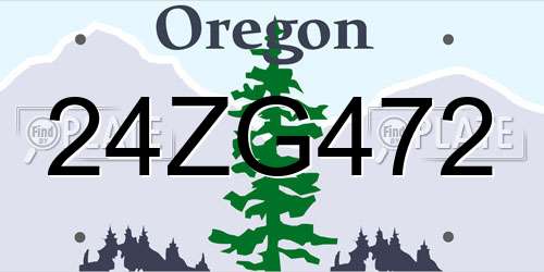 24ZG472 Oregon License Plate