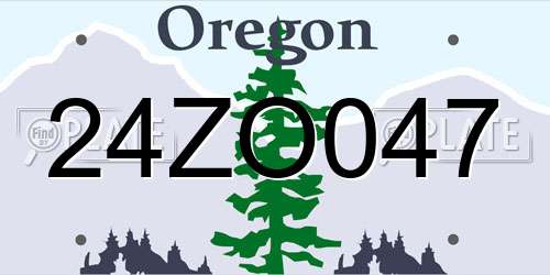 24ZO047 Oregon License Plate