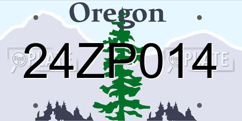 24ZP014 Oregon License Plate