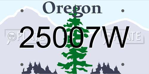 25007W Oregon License Plate