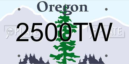 2500TW Oregon License Plate