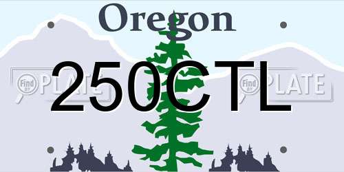 250CTL Oregon License Plate