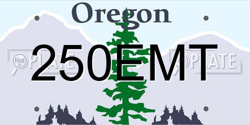 250EMT Oregon License Plate