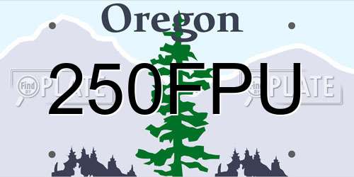 250FPU Oregon License Plate