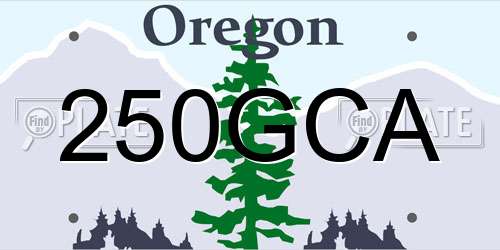 250GCA Oregon License Plate