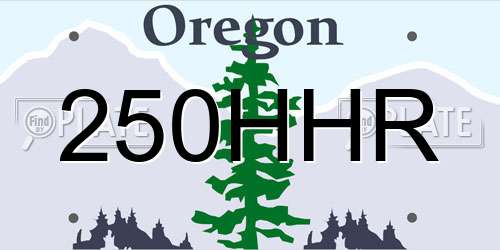 250HHR Oregon License Plate