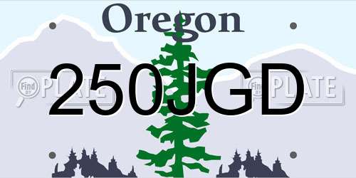250JGD Oregon License Plate