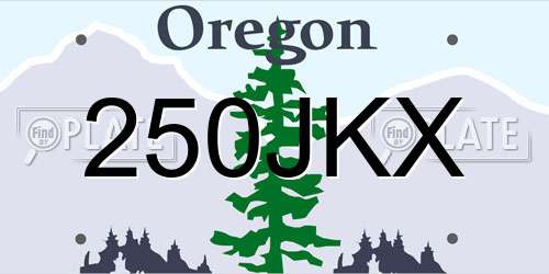 250JKX Oregon License Plate
