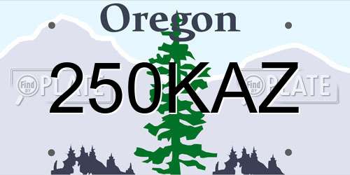 250KAZ Oregon License Plate