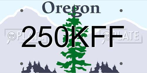250KFF Oregon License Plate