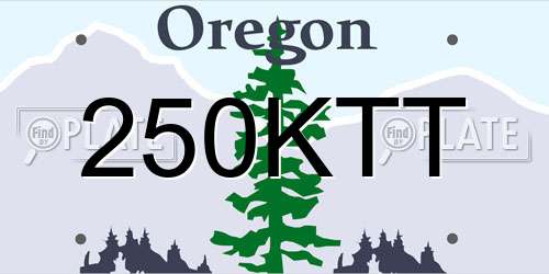 250KTT Oregon License Plate