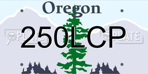 250LCP Oregon License Plate
