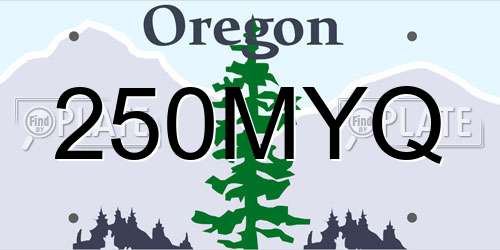 250MYQ Oregon License Plate