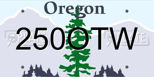 250OTW Oregon License Plate