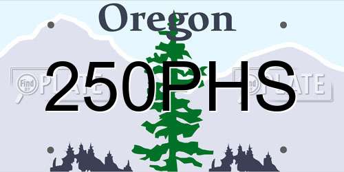 250PHS Oregon License Plate