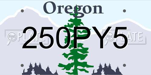 250PY5 Oregon License Plate