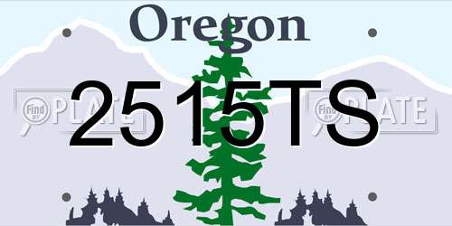 2515TS Oregon License Plate