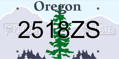 2518ZS Oregon License Plate