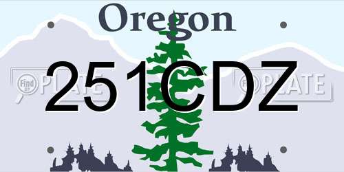 251CDZ Oregon License Plate