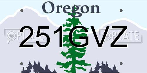 251GVZ Oregon License Plate