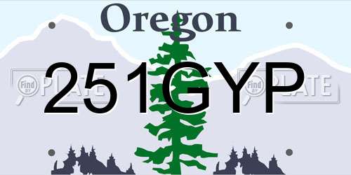251GYP Oregon License Plate
