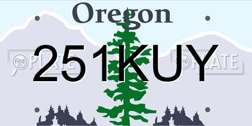 251KUY Oregon License Plate